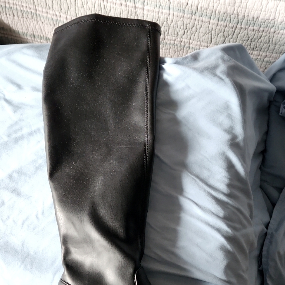Chic Black Leather Tall Boots